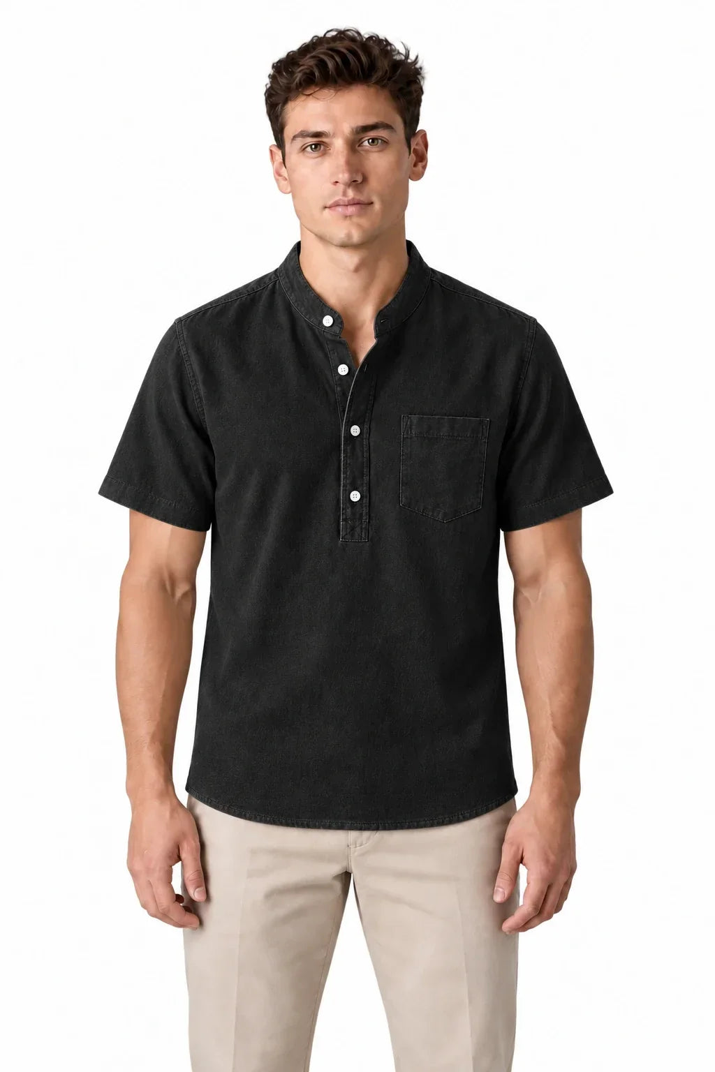 Men's Cotton Blend Henley Shirt | Glitz & Fashion