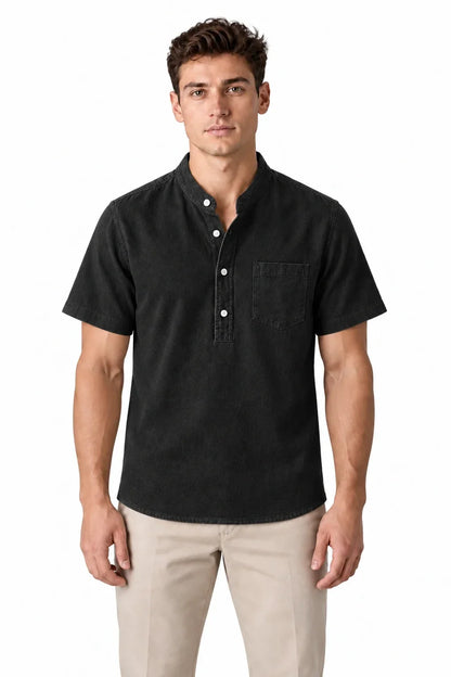 Men's Cotton Blend Henley Shirt | Glitz & Fashion