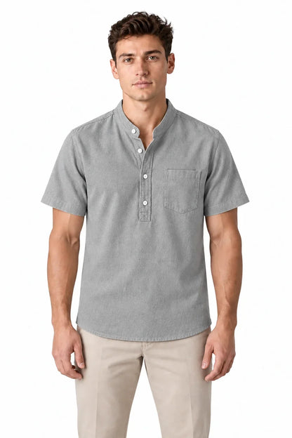 Men's Cotton Blend Henley Shirt | Glitz & Fashion