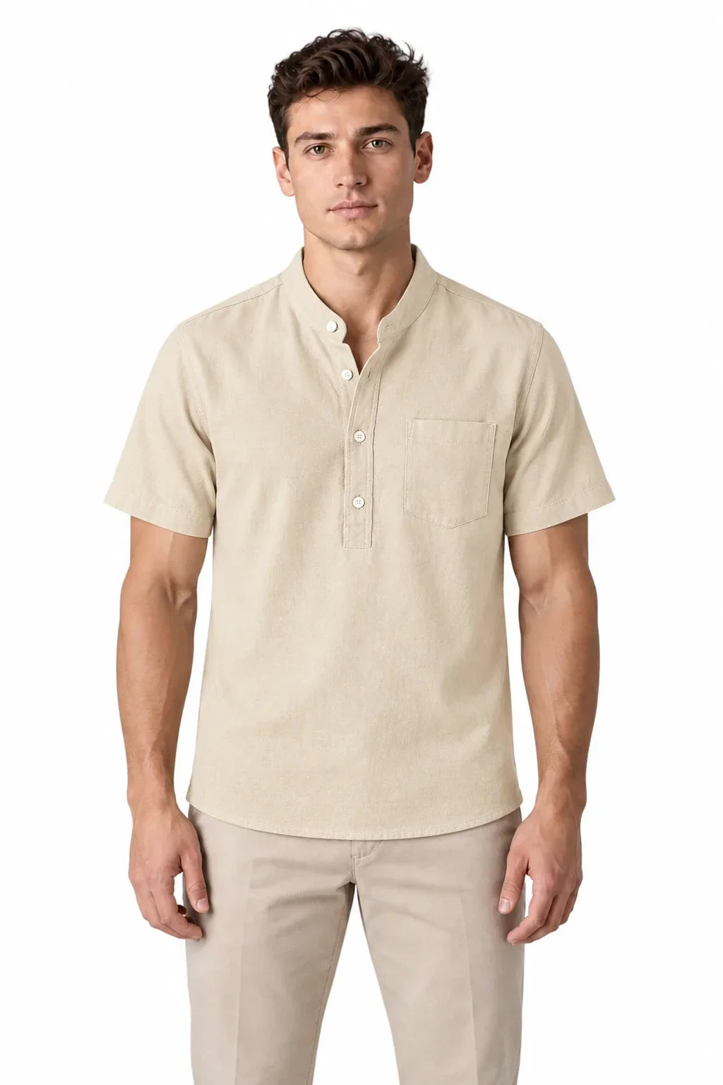 Men's Cotton Blend Henley Shirt | Glitz & Fashion