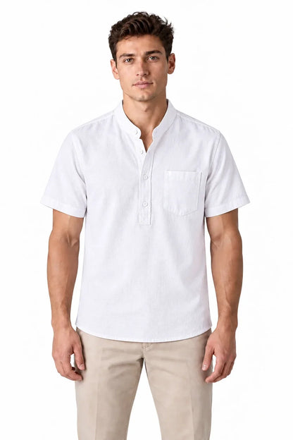 Men's Cotton Blend Henley Shirt | Glitz & Fashion