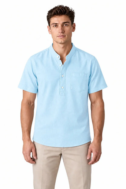 Men's Cotton Blend Henley Shirt | Glitz & Fashion