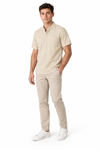 Men's Cotton Blend Henley Shirt | Glitz & Fashion