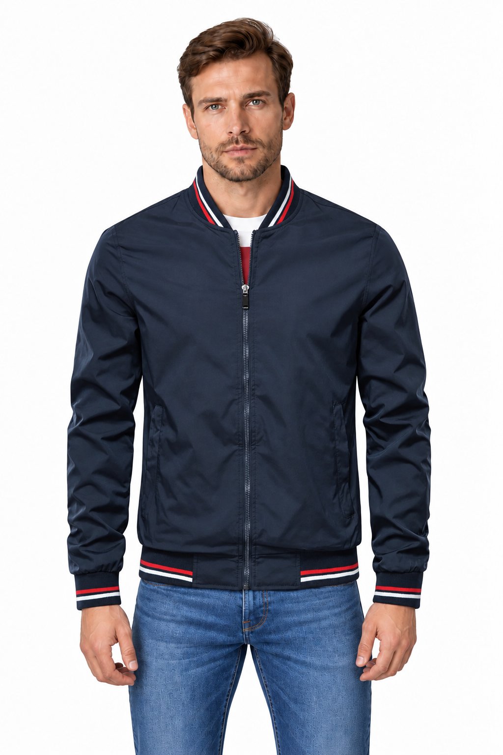 Men's Stand Collar Casual Zip Jacket | Glitz & Fashion