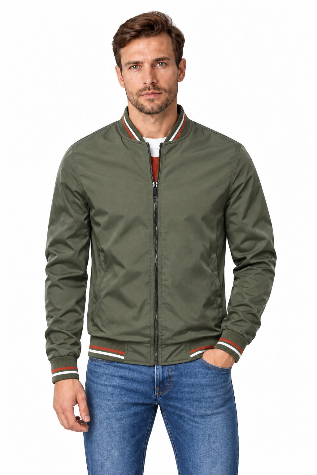Men's Stand Collar Casual Zip Jacket | Glitz & Fashion