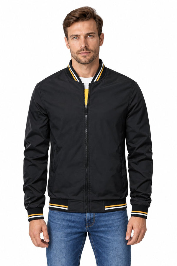 Men's Stand Collar Casual Zip Jacket | Glitz & Fashion