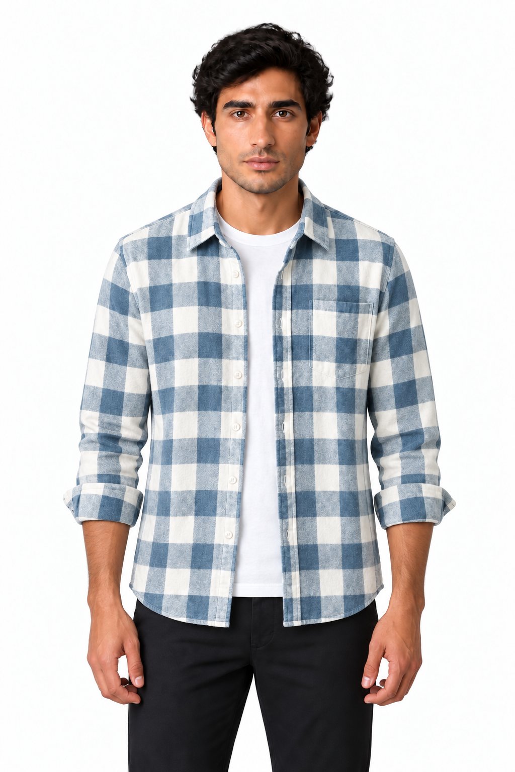 Men's Plaid Flannel Button-Up Shirt | Glitz & Fashion