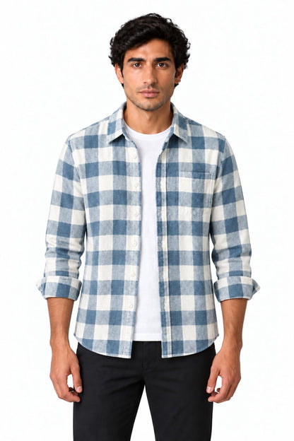 Men's Plaid Flannel Button-Up Shirt | Glitz & Fashion