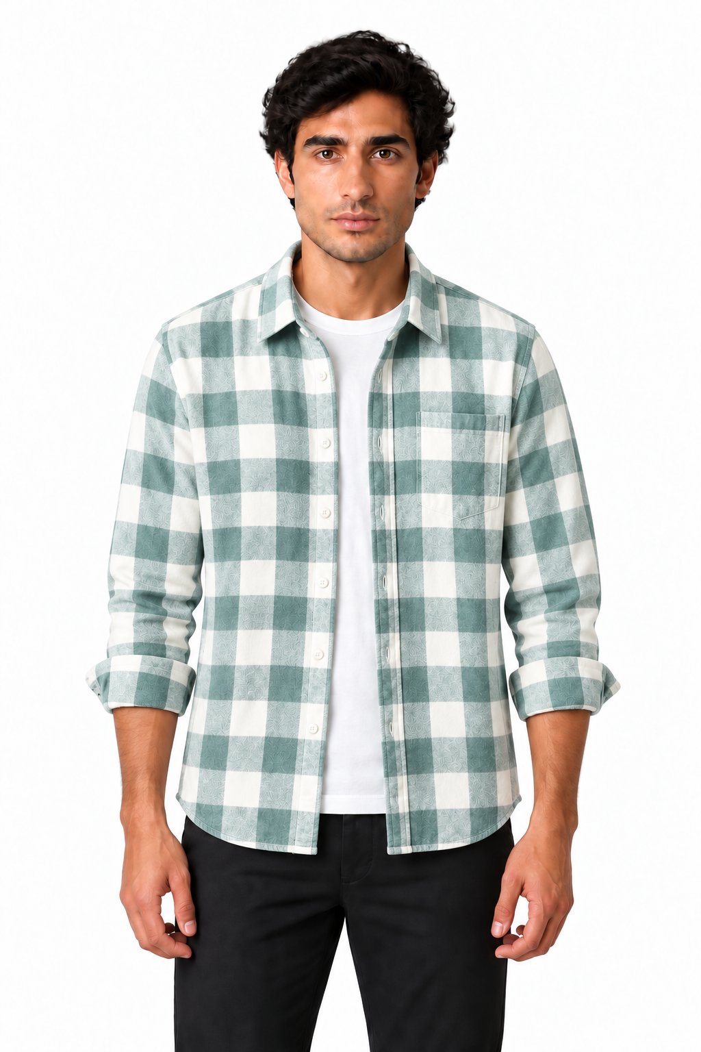 Men's Plaid Flannel Button-Up Shirt | Glitz & Fashion