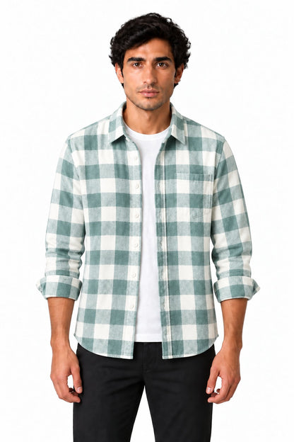 Men's Plaid Flannel Button-Up Shirt | Glitz & Fashion