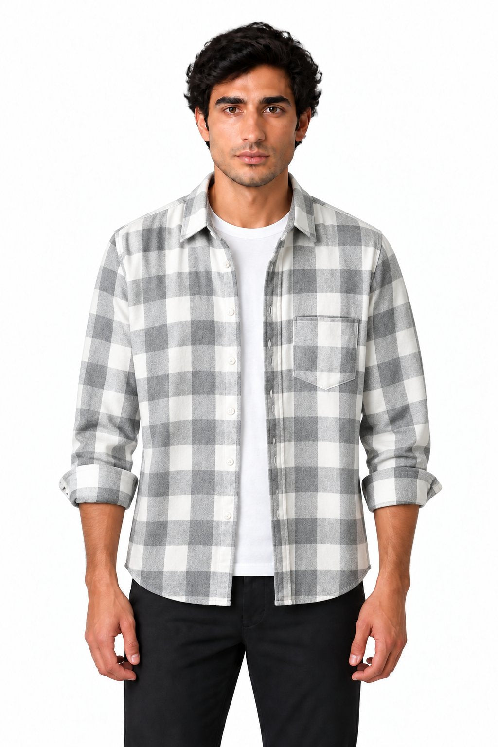 Men's Plaid Flannel Button-Up Shirt | Glitz & Fashion