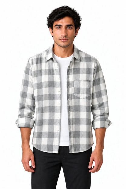 Men's Plaid Flannel Button-Up Shirt | Glitz & Fashion