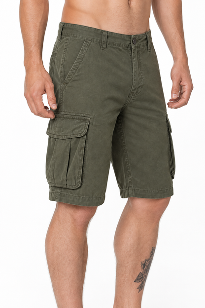 Men's Cargo Shorts Utility Pockets Rugged Finish | Glitz & Fashion