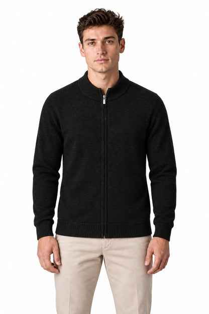 Men's Merino Wool Zip Cardigan | Glitz & Fashion