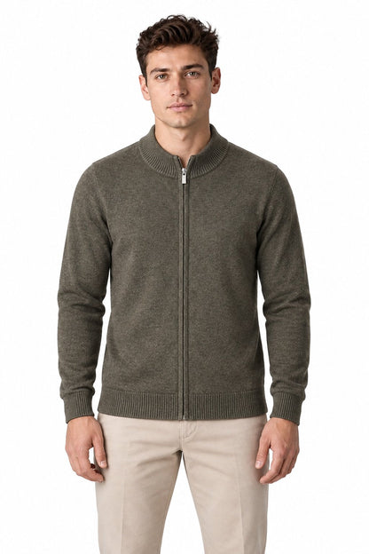 Men's Merino Wool Zip Cardigan | Glitz & Fashion