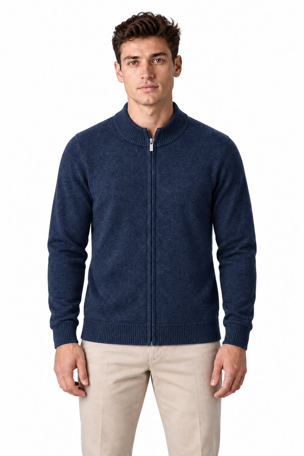 Men's Merino Wool Zip Cardigan | Glitz & Fashion