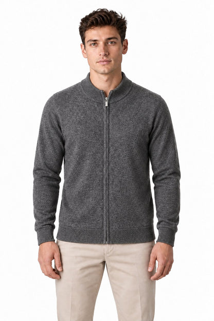 Men's Merino Wool Zip Cardigan | Glitz & Fashion
