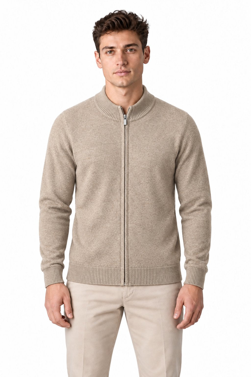 Men's Merino Wool Zip Cardigan | Glitz & Fashion