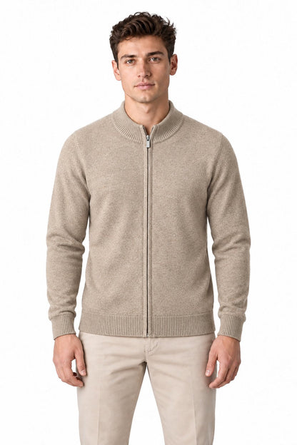 Men's Merino Wool Zip Cardigan | Glitz & Fashion