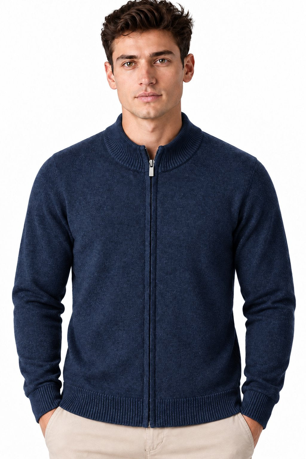 Men's Merino Wool Zip Cardigan | Glitz & Fashion