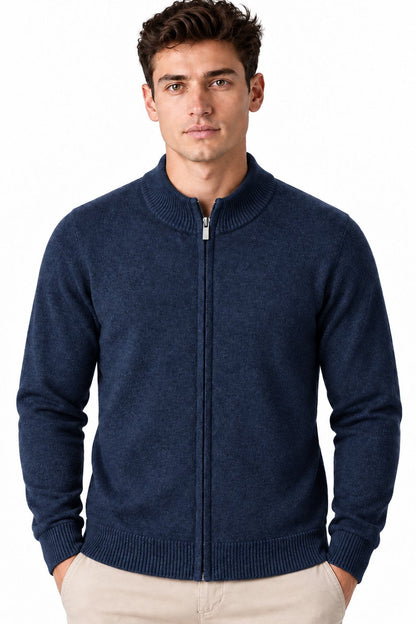 Men's Merino Wool Zip Cardigan | Glitz & Fashion