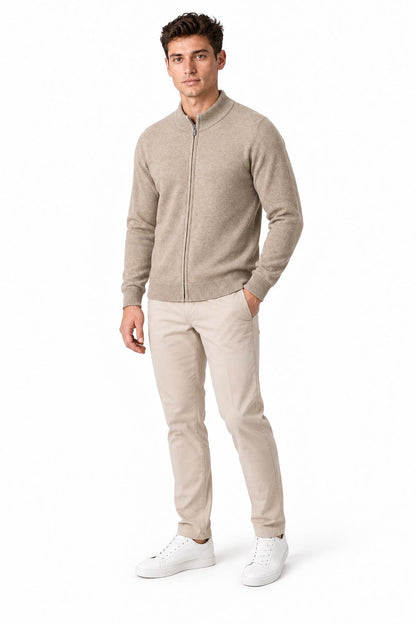 Men's Merino Wool Zip Cardigan | Glitz & Fashion