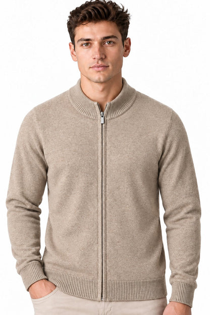 Men's Merino Wool Zip Cardigan | Glitz & Fashion