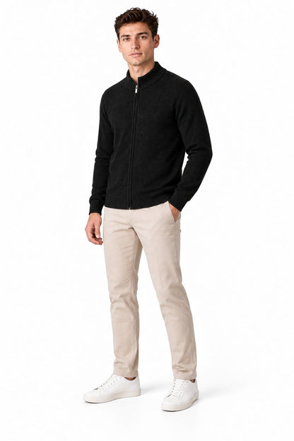 Men's Merino Wool Zip Cardigan | Glitz & Fashion