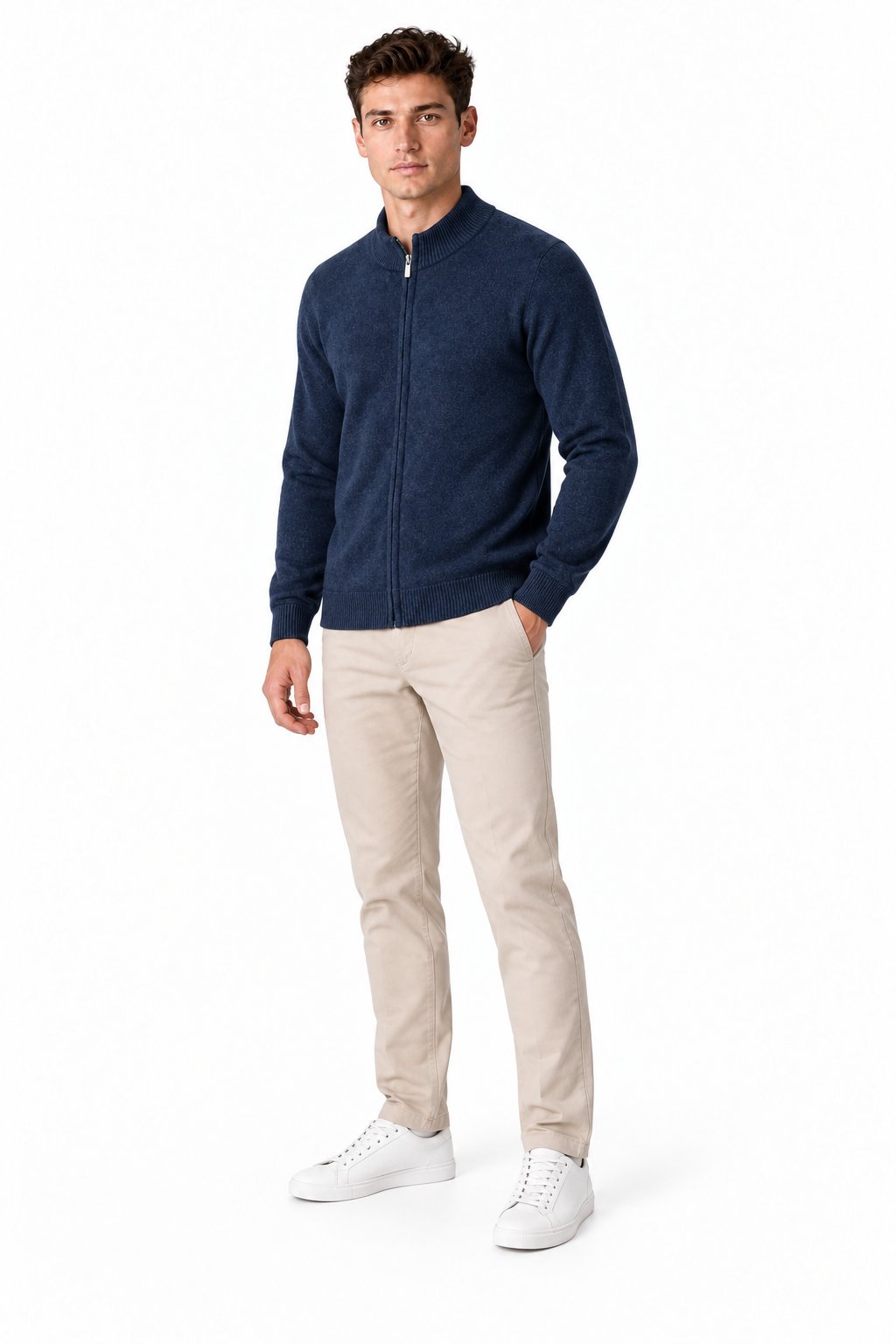 Men's Merino Wool Zip Cardigan | Glitz & Fashion