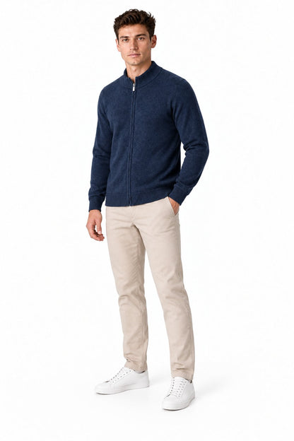 Men's Merino Wool Zip Cardigan | Glitz & Fashion