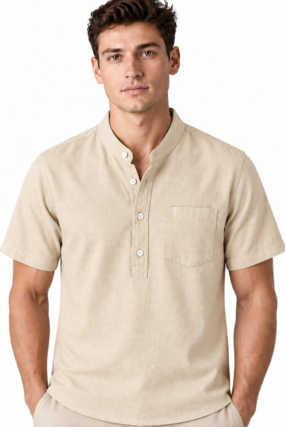 Men's Cotton Blend Henley Shirt | Glitz & Fashion