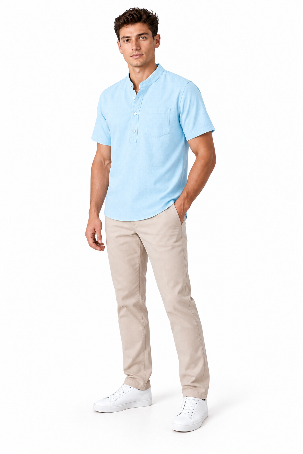 Men's Cotton Blend Henley Shirt | Glitz & Fashion
