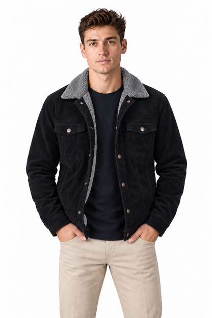 Men's Sherpa-Lined Corduroy Jacket | Glitz & Fashion