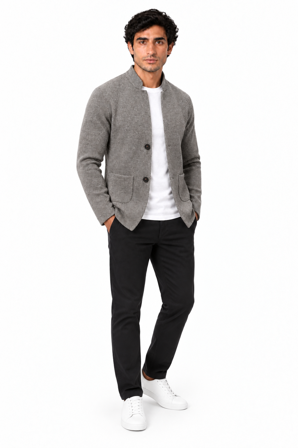 Men's Textured Knit Two-Button Blazer | Glitz & Fashion