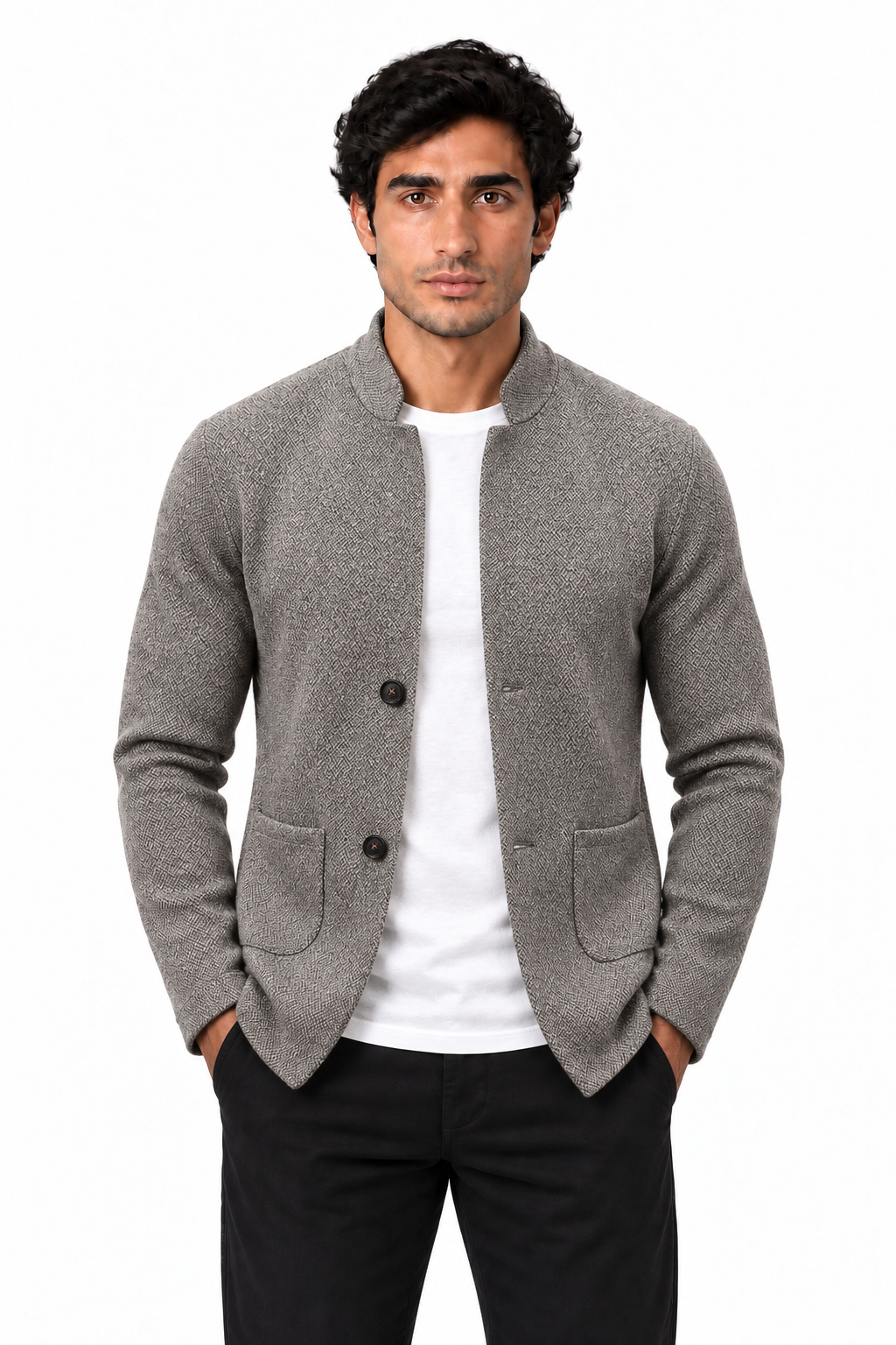 Men's Textured Knit Two-Button Blazer | Glitz & Fashion