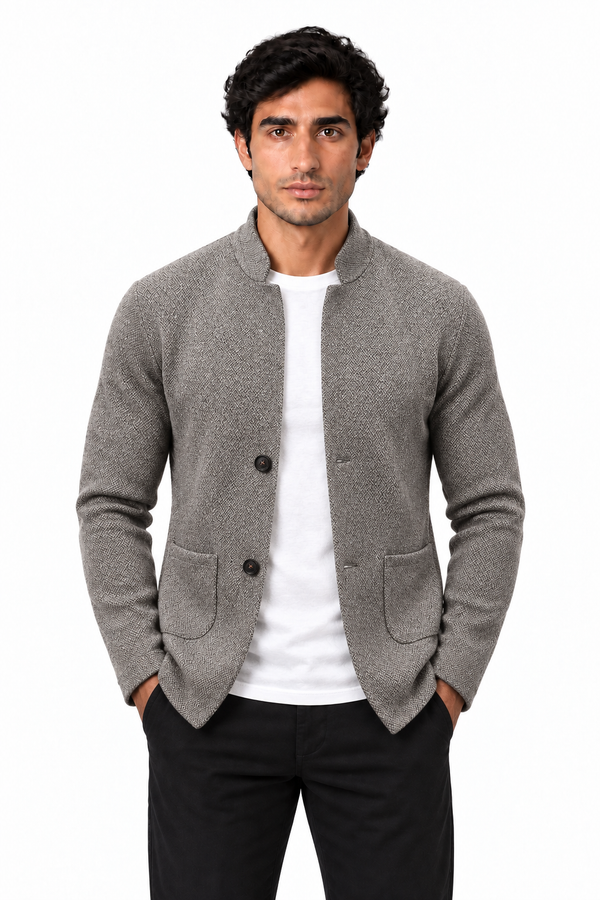 Men's Textured Knit Two-Button Blazer | Glitz & Fashion