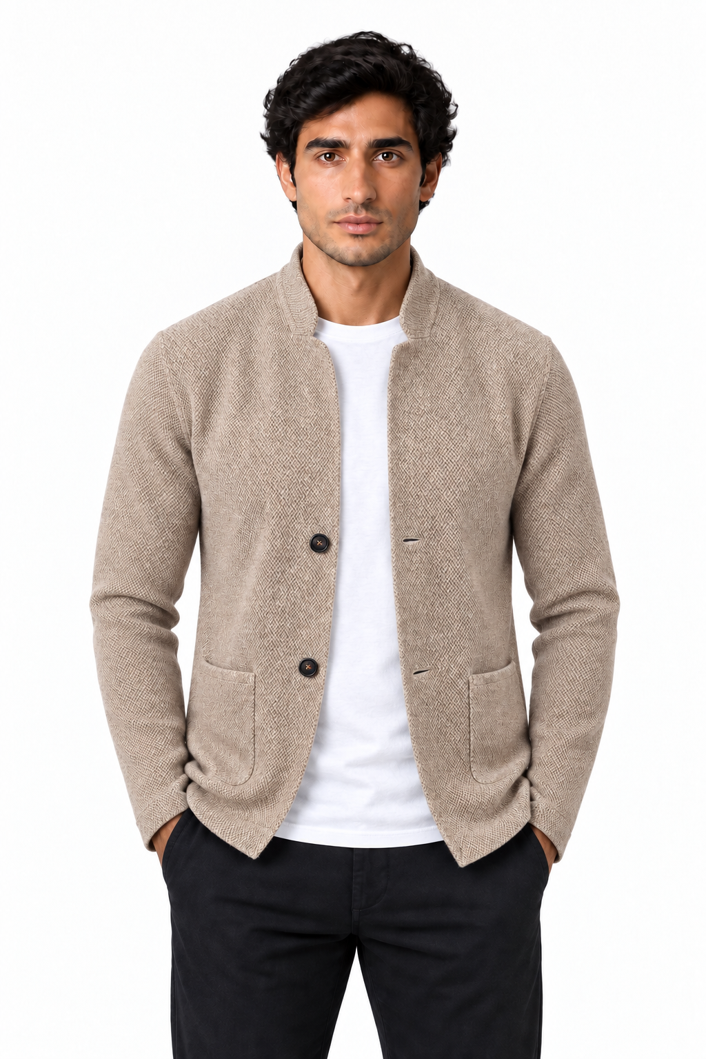 Men's Textured Knit Two-Button Blazer | Glitz & Fashion