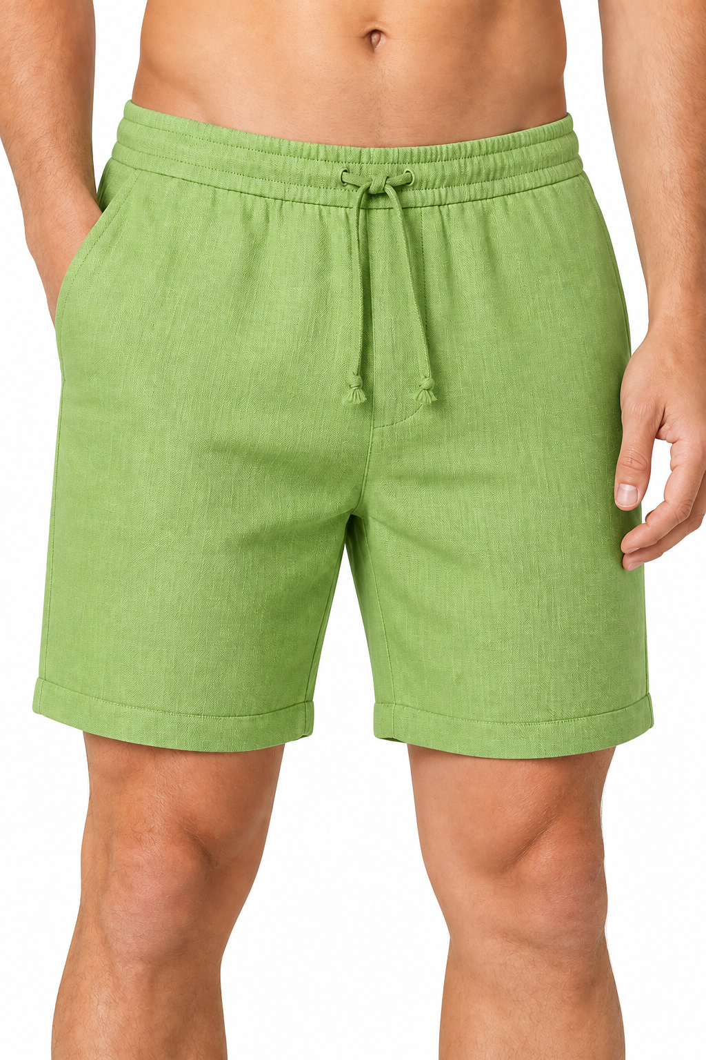 Men's Shorts Breathable Linen Drawstring Waist | Glitz & Fashion
