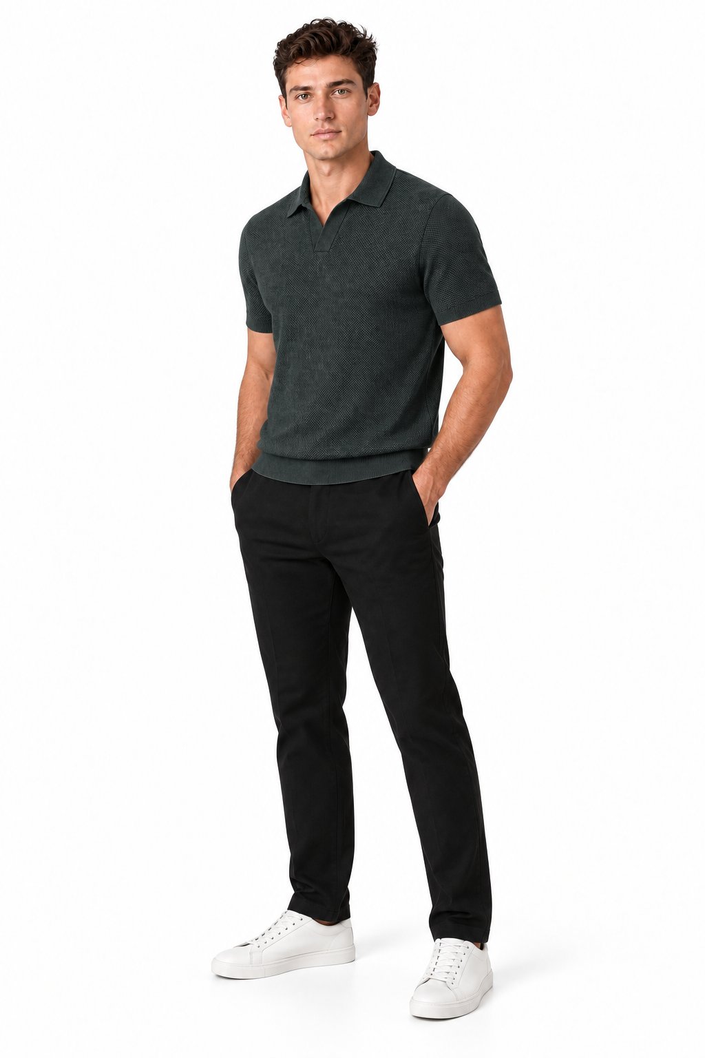 Men's Buttonless Cotton Polo Shirt | Glitz & Fashion