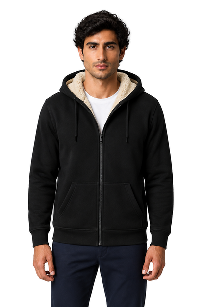 Men's Fleece Hoodie Full Zip Warm Lining | Glitz & Fashion