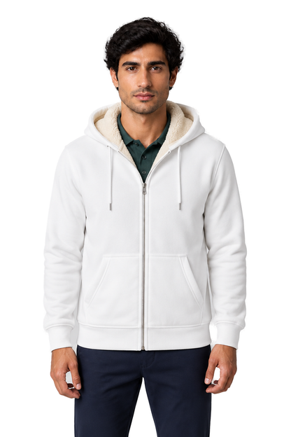 Men's Fleece Hoodie Full Zip Warm Lining | Glitz & Fashion