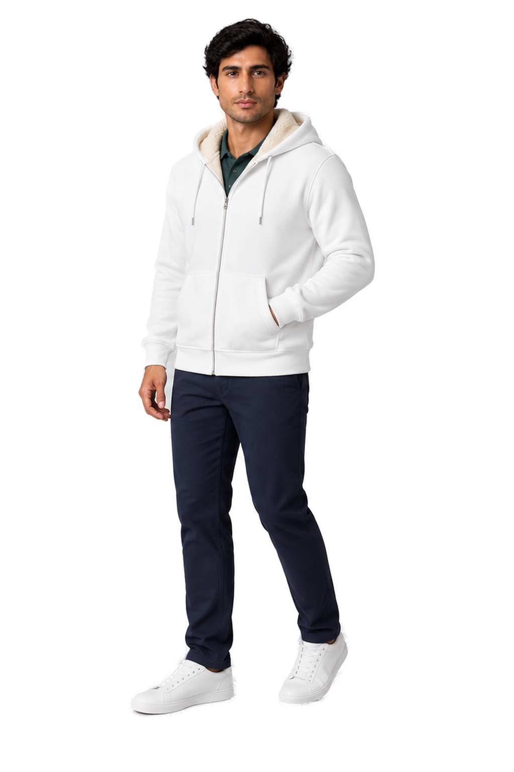 Men's Fleece Hoodie Full Zip Warm Lining | Glitz & Fashion