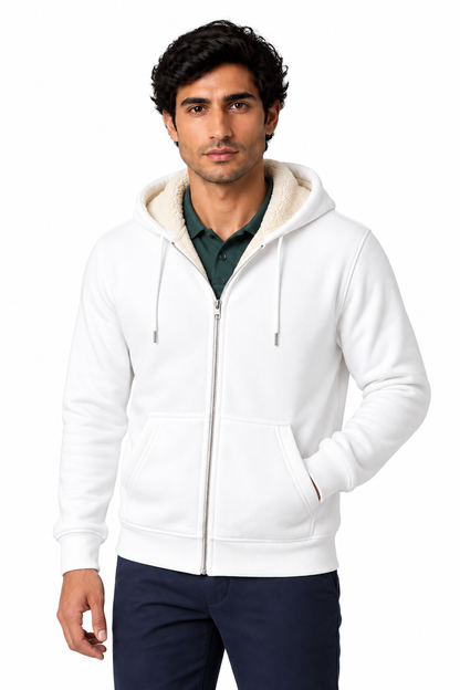 Men's Fleece Hoodie Full Zip Warm Lining | Glitz & Fashion