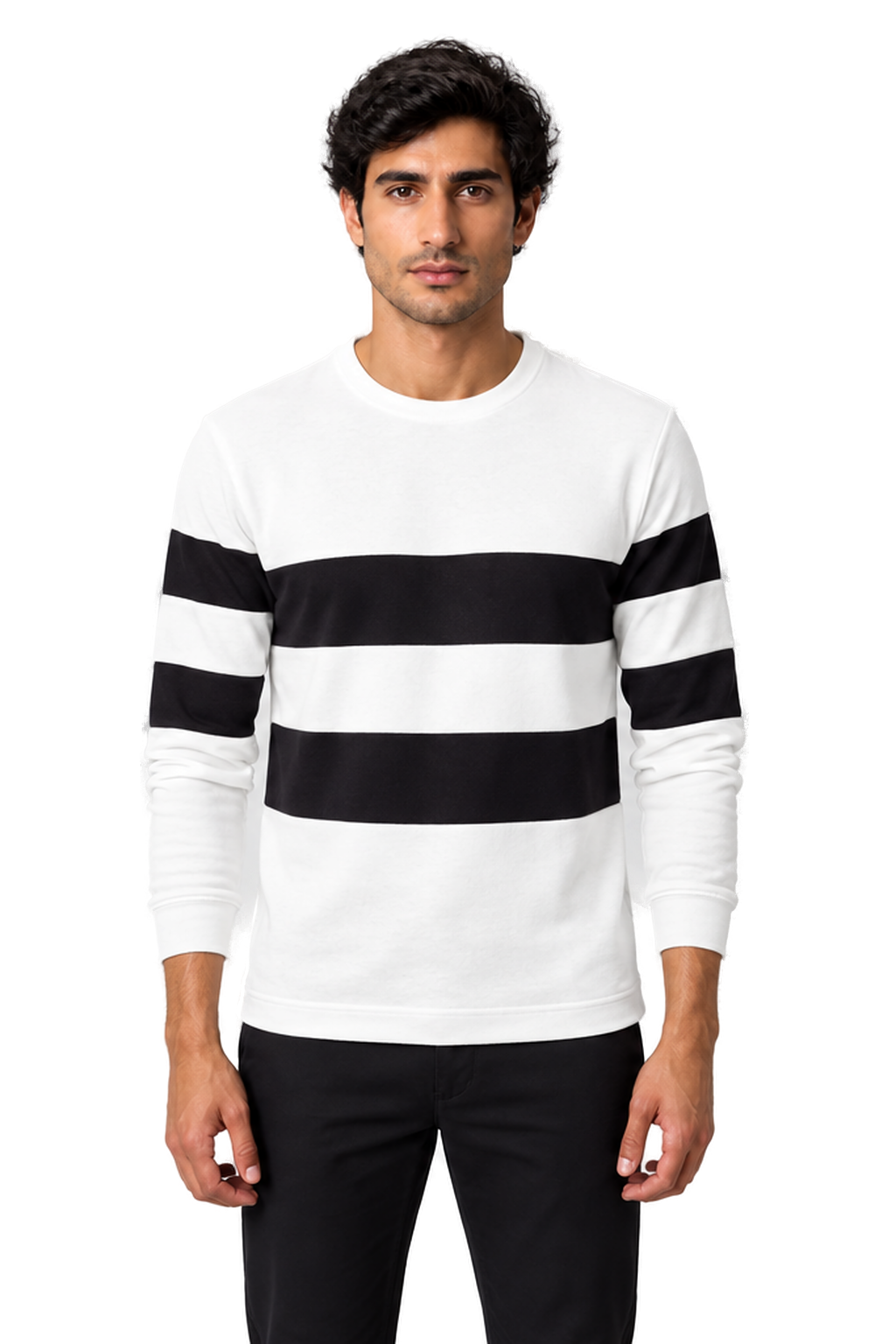 Men's Long Sleeve T-Shirt Colorblock Design Crew Neck | Glitz & Fashion
