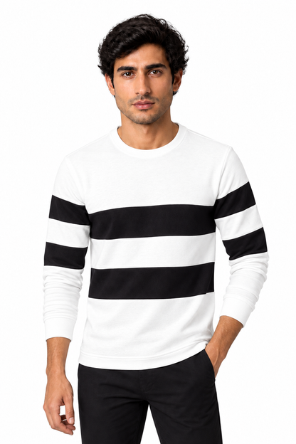 Men's Long Sleeve T-Shirt Colorblock Design Crew Neck | Glitz & Fashion