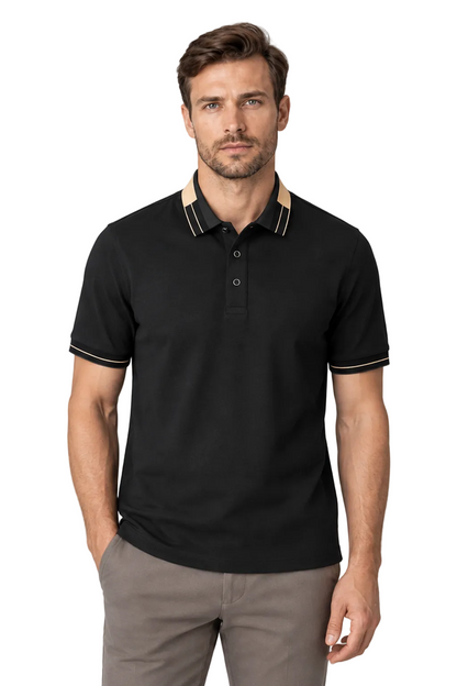 Men's Polo Shirt Contrast Collar Quick-Dry Fabric | Glitz & Fashion