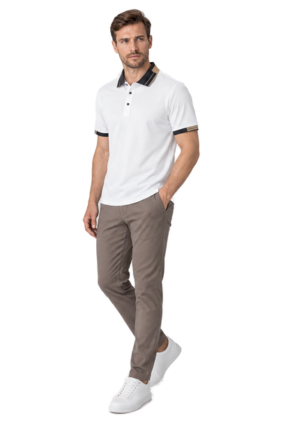 Men's Polo Shirt Contrast Collar Quick-Dry Fabric | Glitz & Fashion