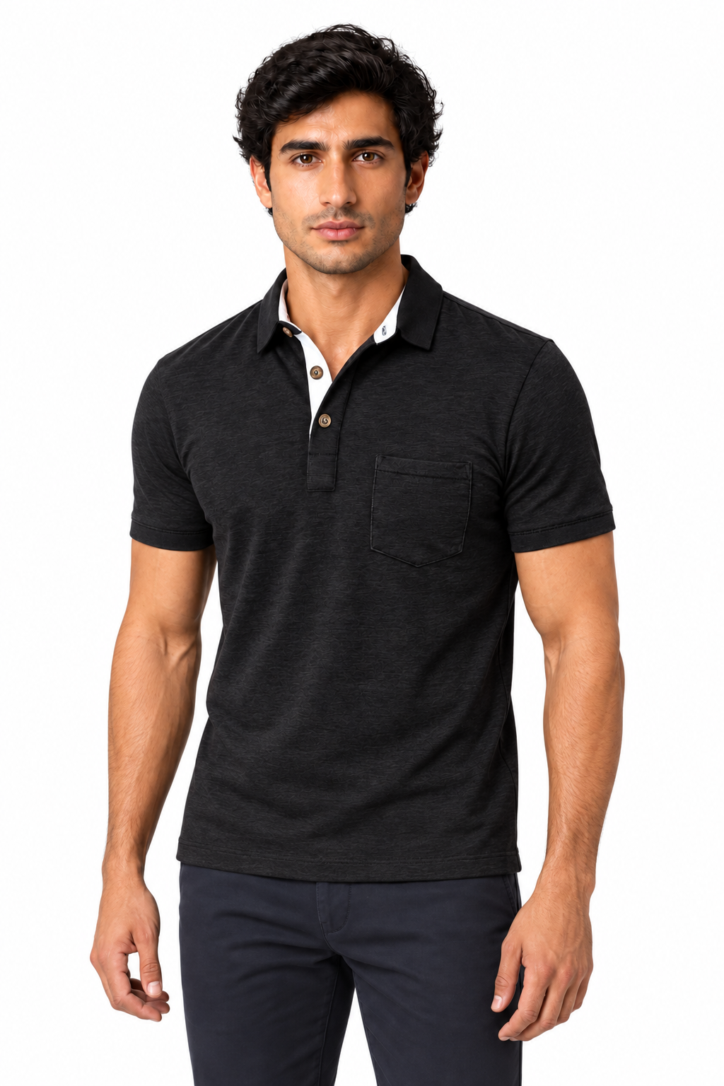 Men's Polo Shirt Moisture-Wicking Fabric Chest Pocket | Glitz & Fashion