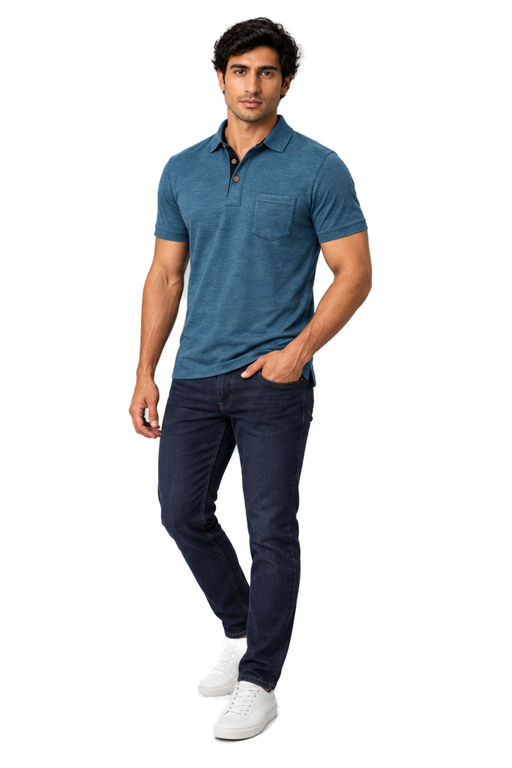 Men's Polo Shirt Moisture-Wicking Fabric Chest Pocket | Glitz & Fashion