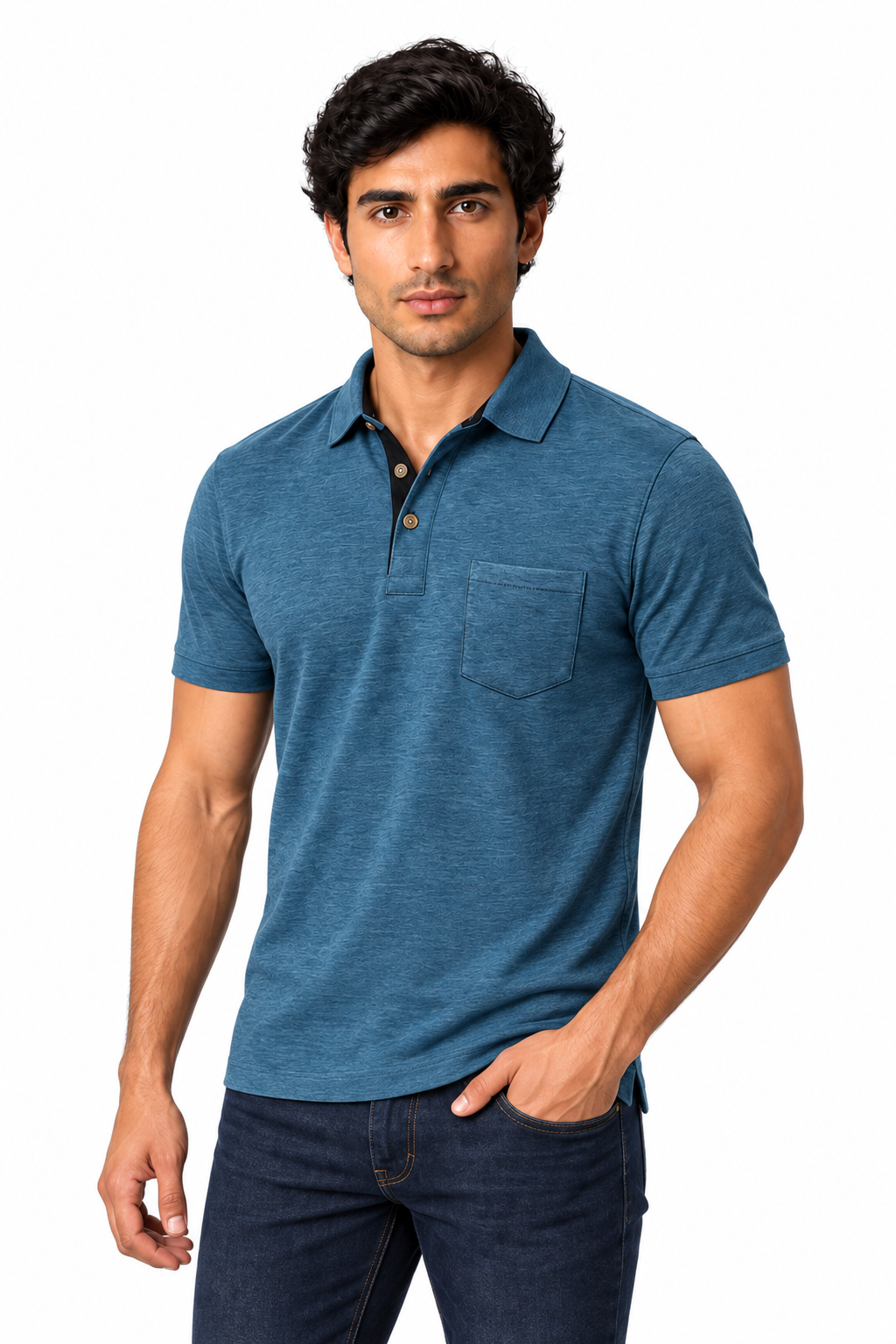 Men's Polo Shirt Moisture-Wicking Fabric Chest Pocket | Glitz & Fashion